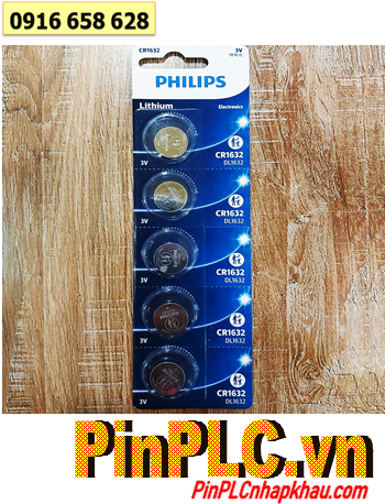 COMBO mua 01vỉ=5viên Pin 3v lithium Philips CR1632 chính hãng _Giá chỉ 98.000/ vỉ 5viên